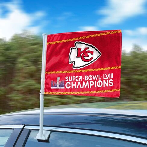 FANMATS NFL - Kansas City Chiefs Super Bowl LVIII TBD علم سيارة كبير قطعة واحدة، 11 بوصة × 14 بوصة in Saudi Arabia