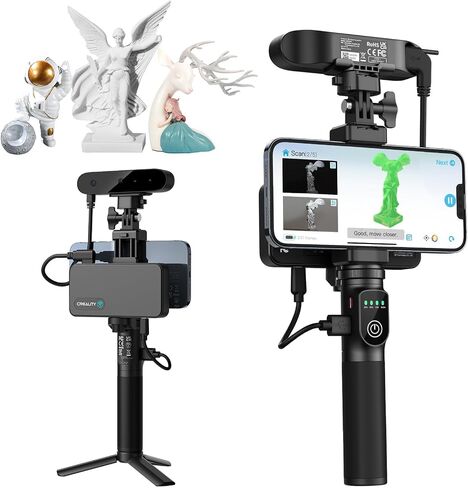 Creality 3D Scanner Ferret Pro Handheld Wireless 3D Scanning with RGB Color Camera 0.1mm Accuracy, Up to 30FPS Scanning Speed Support 15-200cm Objects for iPhone Android Mac in Saudi Arabia