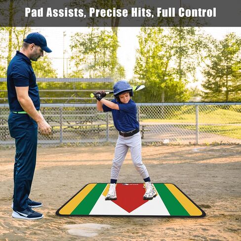 Extended Baseball Home Plate Mat with Color Highlights for Pitching and Hitting Practice,Rubber Home Plate Mat for Training in Saudi Arabia