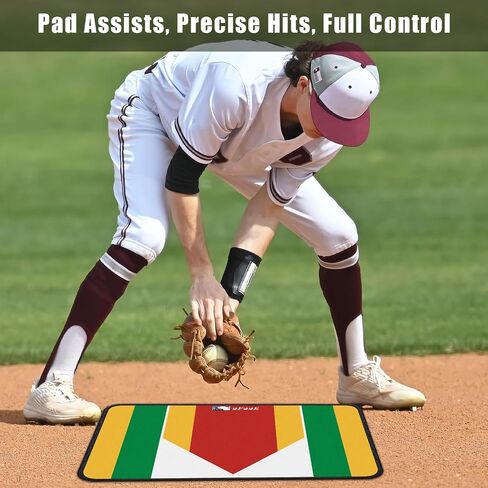 Extended Baseball Home Plate Mat with Color Highlights for Pitching and Hitting Practice,Rubber Home Plate Mat for Training in Saudi Arabia