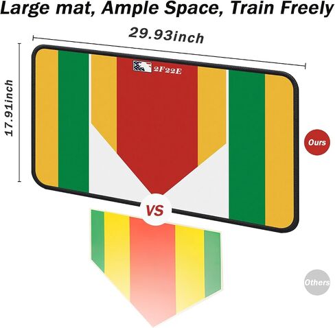 Extended Baseball Home Plate Mat with Color Highlights for Pitching and Hitting Practice,Rubber Home Plate Mat for Training in Saudi Arabia