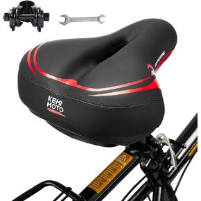 KEMIMOTO Bike Saddle Bike Seat Bicycle Seat Cushion for Men or Women with Seat Clamp Wide Padded Bicycle Saddle, City Saddle