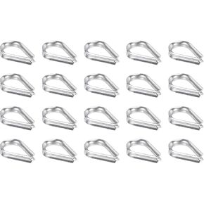 PATIKIL M5 316 Stainless Steel Thimble for 3/16" Dia Wire Rope Cable, 20 Pack 5mm Thimbles Rigging for Lifting Hanging Securing