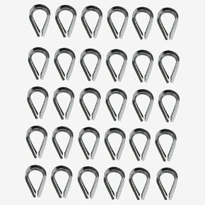 30 قطع الفولاذ المقاوم للصدأ الدجاج القلب الدائري الفولاذ المقاوم للصدأ كابل تلميح كم واقية مثلث الدائري الرباعية سلك حبل كوليت سلك حبل الملحقات M3 in Kuwait