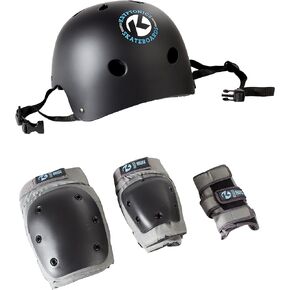 Kryptonics 4-in-1 Pad Set with Helmet, Youth , Black