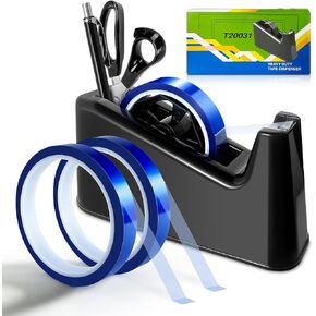 موزع الشريط، موزع شريط مقاوم للحرارة وأشرطة حرارية زرقاء شفافة مقاس 10 مم × 33 م، حامل شريط تصعيد مع قاطع in Kuwait