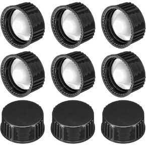 PATIKIL 22mm Phenolic Resin Cover, 72pcs Poly Seal Screw Cap Growler Cap Phenolic Cover Thread for 22-400 Glass Beer Brewing Bottles Gallon Growler Gallon Jug, Black