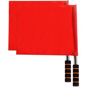 2 Pcs Volleyball Flags Line Judge,Racing Flags Referee Hand Flag,Stainless Steel Command with Sponge Handle Flag,Red Hand Warning Flag for Soccer Volleyball Basketball Football Competition in Saudi Arabia