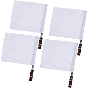 Kisangel 4pcs Referee Flag White Hand Flag Soccer Outdoor Flag for Track And Field Volleyball Sports Outdoor Sign