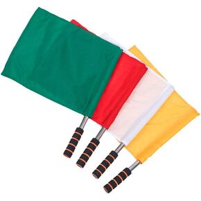 Veemoon 4pcs funny gifts sports referee flags, sports judge flags with stainless steel handle and sponge- field flag for sports training athletic family games competition the game