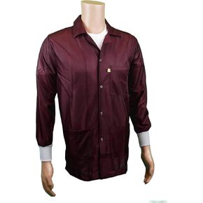 ESD Jacket, 90% Polyester, 10% Carbon, Knit Cuff, Hands Free Grounding, Good for 100 Washes, Teal, 3XL