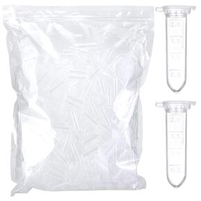 2ml Microcentrifuge Tubes 1000PCS,Centrifuge Tubes with Attached Lid,Clear Round Micro Centrifuge Small Sample Bottle Vials Container for Lab,Plastic Lab Snap Tubes,[2ml, 2 Bag Packs,1000PCS]