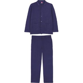 Men's Pajama Set Cotton Classic Breathable Top Long Sleeve & Bottom Pants Solid Sleepwear PJS Sleepwear Lounge Set