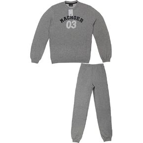 Men's Pajama Set Cotton Classic Breathable Top Long Sleeve & Bottom Pants Solid Sleepwear PJS Sleepwear Lounge Set