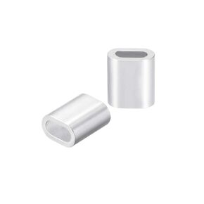 uxcell Aluminum Crimping Loop Sleeve Oval for 1/16" - 5/64" Wire Rope Pack of 100