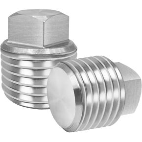 316 Stainless Steel 1/2" NPT Boat Plugs,Solid Boat Drain Plug for Bayliner Four Winns Glastron Larson Sea Ray Starcraft and Many Other Models (1/2" NPT 2Pack)
