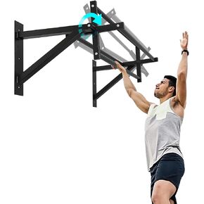 BDL Wall Mounted Rotating Pull Up Bar Climbing Training Frame Upper Body Arm Strength Training Chin Up Bar Rotate or Fix Bar for Power Tower Set Training Supports to 440 Lbs