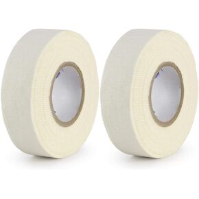 White Hockey Tape for Hockey Sticks - 2 Rolls - 1 Inch Wide, 20 Yards Long (Cloth) - Made in The USA - Hockey Stick, Blade & Handle Protector - Grip Tape for Hockey, Handles and Other Athletics
