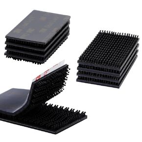 Reclosable Interlocking Fastener, 1in x 2in Strip Hooks, 8 Pcs Ez Pass Holder Adhesive, Heavy Duty Hook and Loop, Industrial Strength Mounting Tape for Indoor/Outdoor
