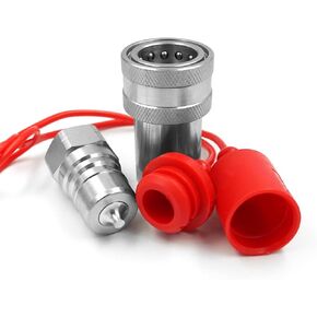 1/2" NPT Ag Hydraulic Quick Connect Tractor Couplers with Dust Caps, ISO 5675 and ISO 7241-1 A Hydraulic Quick Coupler