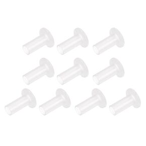 10pcs Nylon Flanged Sleeve Bearings [8mm Bore x 10mm OD x 25mm Length] Nylon Plastic Bushings for Shaft, White