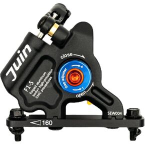 Juin F1-S Hybrid Hydraulic Disc Brake Caliper, Mechanical/Hydraulic Disc Brake Kit, Black