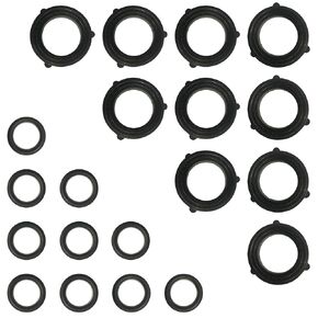 O-Ring and Washer Sets - Garden Hose Quick Connect Washer and O-Ring Replacement Set - Rubber Gasket Connector Seals and O-Rings for Standard 3/4 inch GHT- 10 Sets