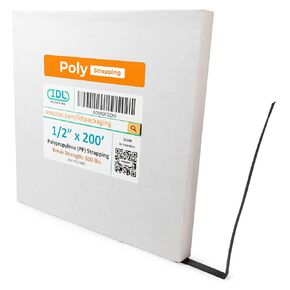 IDL Packaging 1/2" x 200' Polypropylene (PP) Strapping Roll in Self-Dispensed Box (Pack of 360), 300 lbs Break Strength - Poly Banding Packing Straps