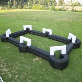 Inflatable Soccer Pool Table Giant Football Pool Pitch Billiards Inflatable Football Billiard ball with Blower &16 Balls for Backyard Outdoor Indoor Sports Game