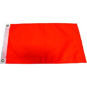 Orange Flag Small, Orange Boat Flag 12x18 Inches 210D Heavy Duty Nylon, 12 x 18 Small Orange Blank Flag with 2 Brass Grommetss and 4 Thread Stitched Hem for Boat, Bicycle, Yacht, Whips, Outdoor Decor in Saudi Arabia