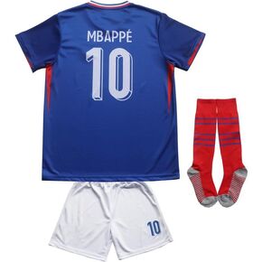 2024 France Home #10 مجموعة جوارب قصيرة لكرة القدم للأطفال من الجيرسيه مقاسات الشباب in Kuwait