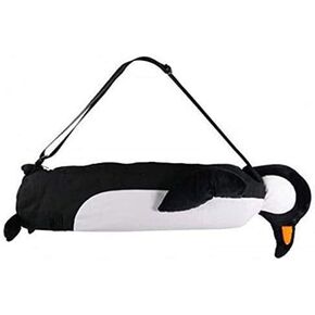 YogaPets Full Zip Exercise Cute Yoga Mat Tote Bag with Plush Animal Design| Medium/Large Mat Carrier with Strap & Side Pocket | Fits Most Size Mats (Cute Penguin)