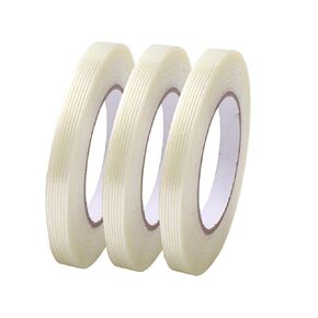 Filament Strapping Tape, 3 Pack 1/2 Inch x 55 Yards，Heavy Duty Transparent Reinforced Fiberglass Tape