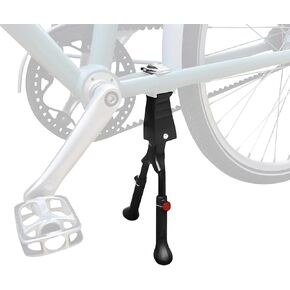 Double Leg Bike Kickstand Center Mount Bicycle Stand Aluminium Kick Stand Fits For 22/24/26/28/29 Inch Mountain & Road Bike,Height Adjustable Bike Kickstand,Black
