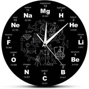 Periodic Table of Elements Wall Art Chemical Symbols Clock Educational ElementaL Display Classroom Decor Teacher's Gift
