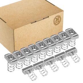 Strut Channel Nuts 1/2"-13 with Standard Spring, Thickened Zinc Plated Nuts for Strut Channel (30 Pcs)