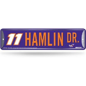 Rico Industries NASCAR Racing Denny Hamlin Metal Street Sign 4" x 15" Home Décor - Bedroom - Office - Man Cave