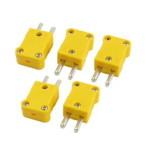 uxcell 5 Pcs Yellow Plastic Case SMPW-K-M K Type Thermocouple Wire Connector