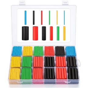 Heat Shrink Tubing 2:1, Eventronic Electrical Wire Cable Wrap Assortment Electric Insulation Heat Shrink Tube Kit with Box (900PCS-5 colors/12 Sizes)