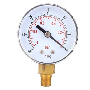 Digital Industrial Vacuum Gauge, Oil Filled Vacuum Pressure Gauge, 1/8 BSPT Bottom Connection for Air Water Oil
