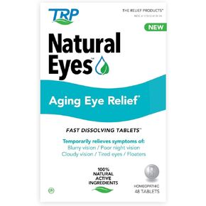 Natural Eyes Aging Eye Relief Fast Dissolving Tablets for Eye Health, Poor Night Vision, Tired Eyes, Dryness and Redness. 48 count