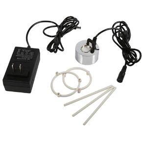 24V LED Maker Fogger Water Fountain Pond Fog Machine, Mini Size Large Capacity of Mist,with Guard, Perfect for Halloween and Other Holidays(US Plug)