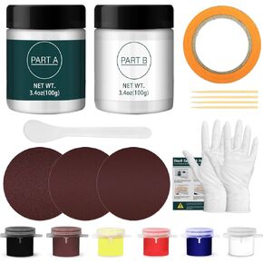 Gel Coat Repair Kit for Boats, Fiberglass Repair Kit for boats, Gelcoat Repair Kit for Fast Repair Scratches, Chips & Cracks, Strong Adhesion, Suitable for Fiberglass, Acrylic, Aluminum Alloy