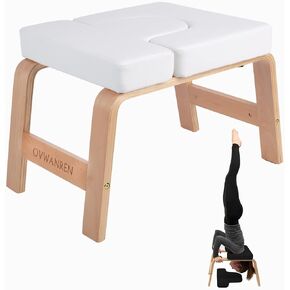 Yoga Headstand Bench- Stand Yoga Chair for Family, Gym - Wood and PU Pads - Relieve Fatigue and Build Up Body (Black) in Saudi Arabia