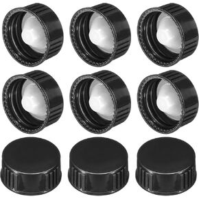 PATIKIL 33mm Phenolic Resin Cover, 36pcs Poly Seal Screw Cap Growler Cap Phenolic Cover Thread for 33-400 Glass Beer Brewing Bottles Gallon Growler Gallon Jug, Black