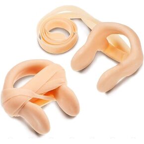JDYYICZ Nose Clip Silicone Swimming Nose Plug Swimming Accessories, with Elastic Band, Suitable for Children and Adults (2 Pieces)