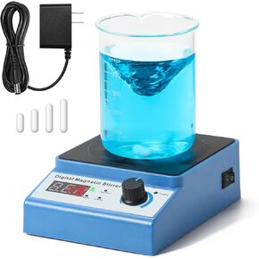 محرك مغناطيسي، خلاط مغناطيسي Zuomeng 3000 دورة في الدقيقة مع بطارية قابلة لإعادة الشحن بالطاقة الشمسية أو محول طاقة، سعة 3000 مل، يتميز بشاشة رقمية، وظيفة التوقيت، 5 سرعات قابلة للتعديل (بدون تسخين) in Kuwait