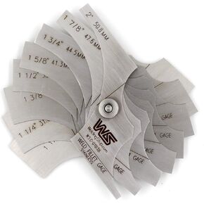 Welding Fillet Gage 8 piece set 1-1/8-2 Inch Measure tool inspection Gauge