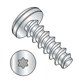 Small Parts 0604LTP Steel Thread Rolling Screw for Plastic, Zinc Plated, Pan Head, Star Drive, #6-19 Thread Size, 1/4" Length (Pack of 100)