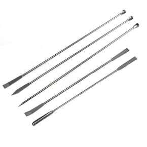 5IN1 Double-Ended Micro lab Spoon Laboratory Equipment Half Round Flat end Scoop Sampler Stainless Steel Miniature Kitchen Spoon for Laboratory Powder metering